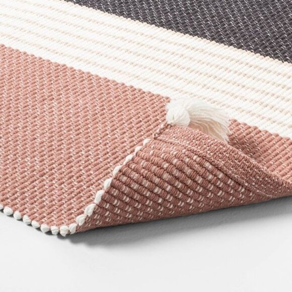 Colorblock Tassel Bath Rug - Hearth‎ & Hand Magnolia - Copper Cream Gray - Picture 4 of 7